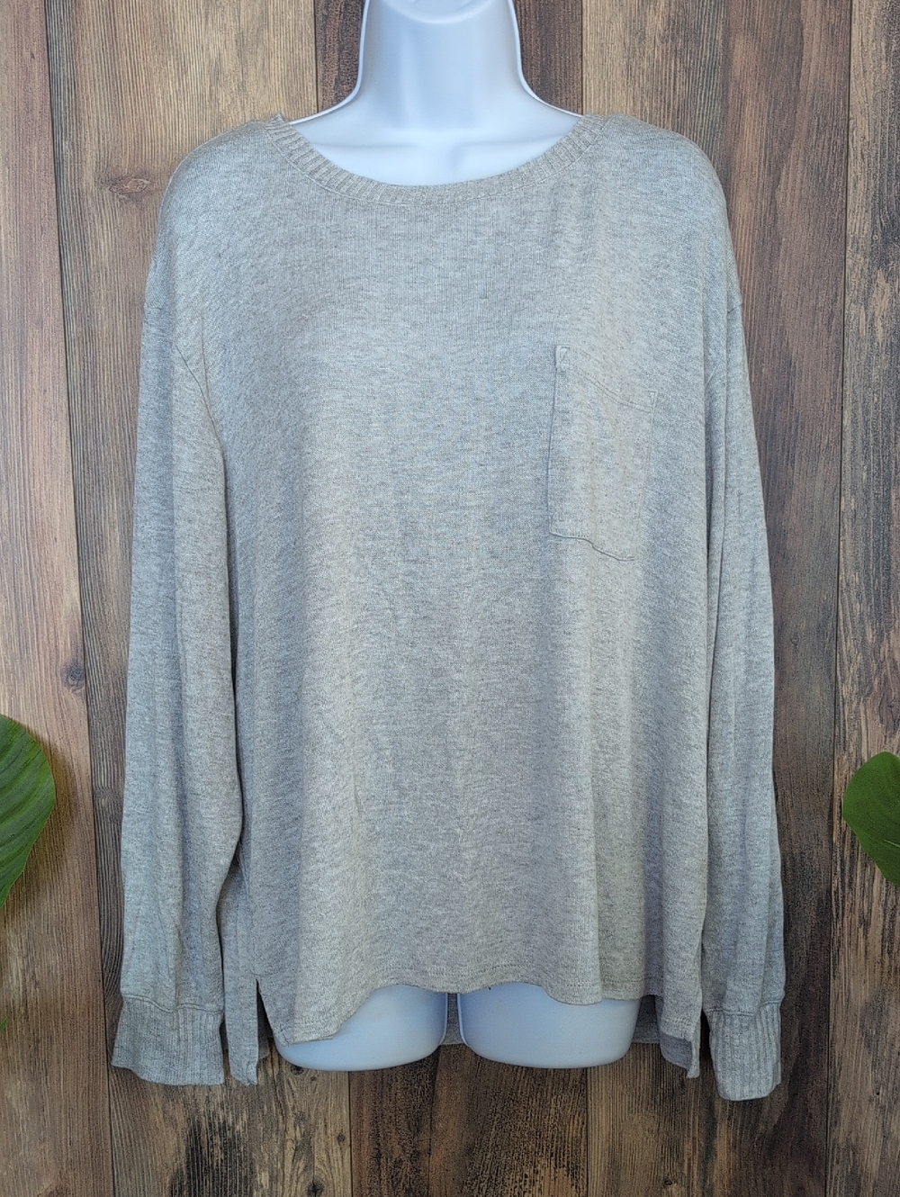 stars above Heather Gray Crewneck Pocket Sweater XXL     W242